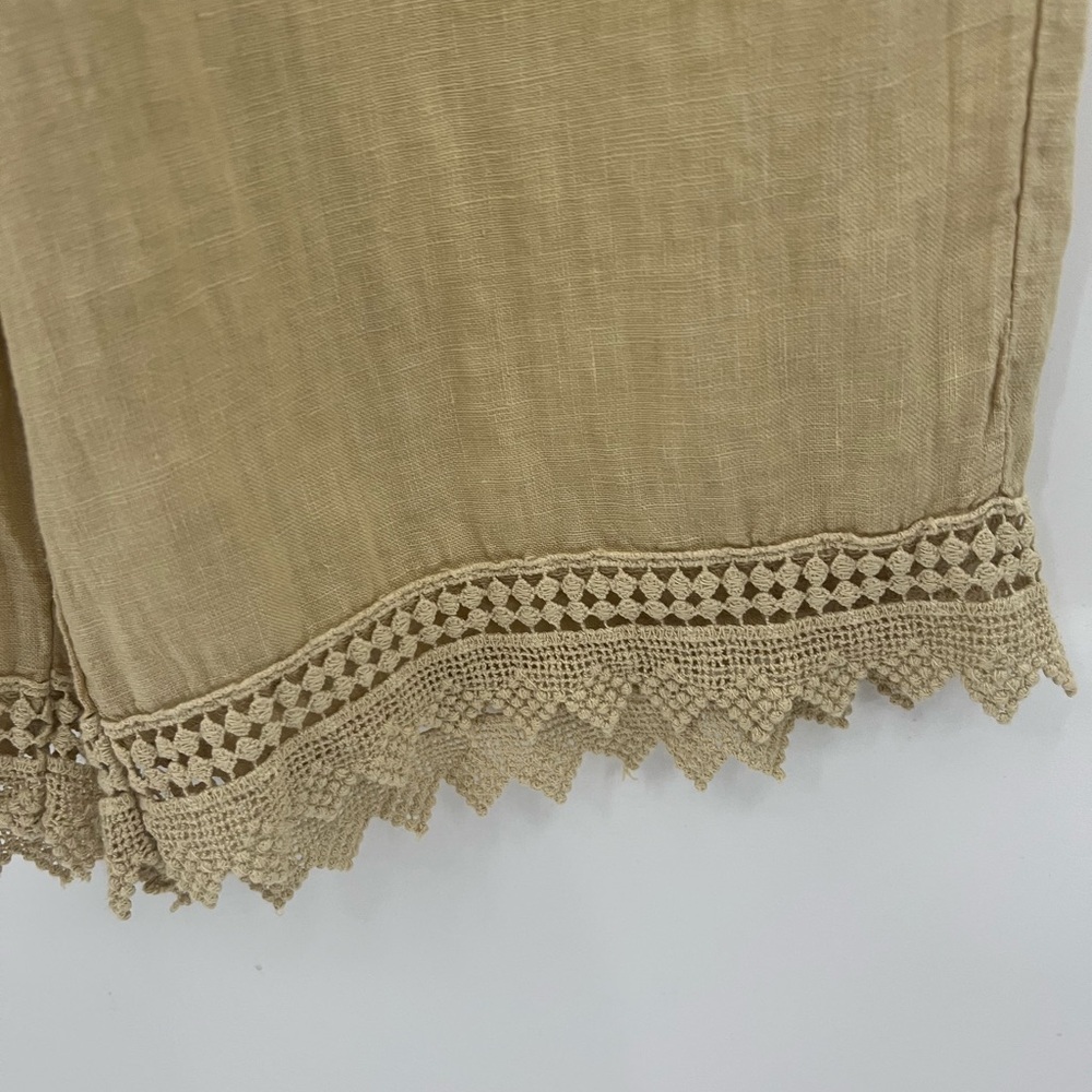 Francesca Bettini linen crochet trim wide leg pants - Picture 5 of 7